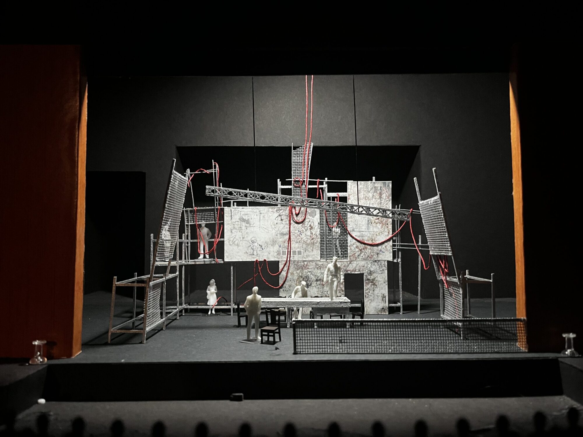 A physical model of a stage set for the School of Drama’s production “I Think I’m Starting to Want to Be a Mother.”