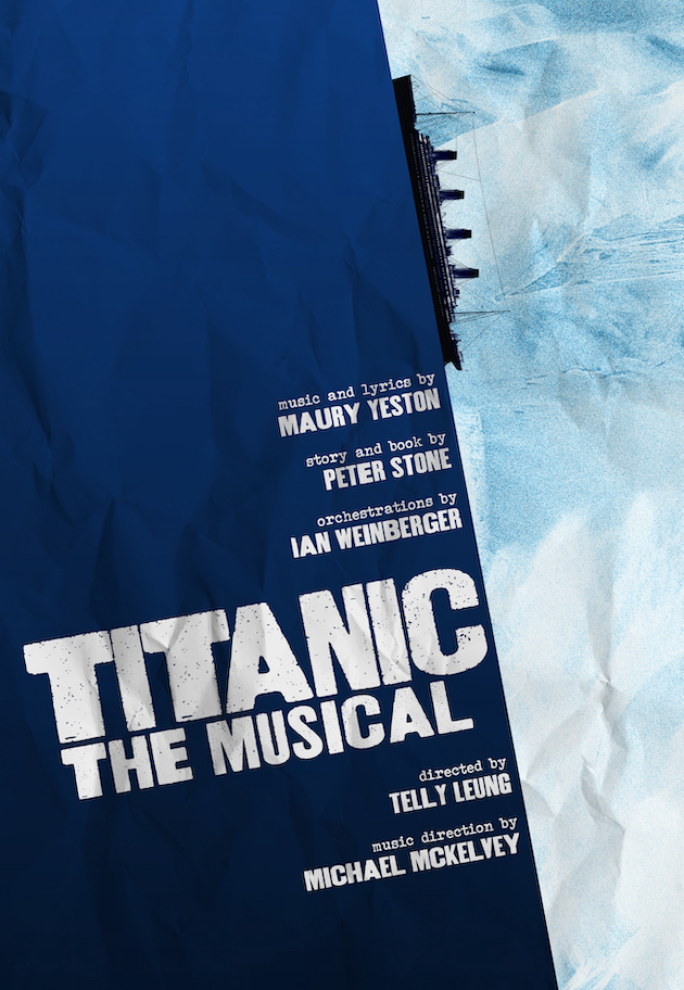 Blue poster for Titanic the Musical.