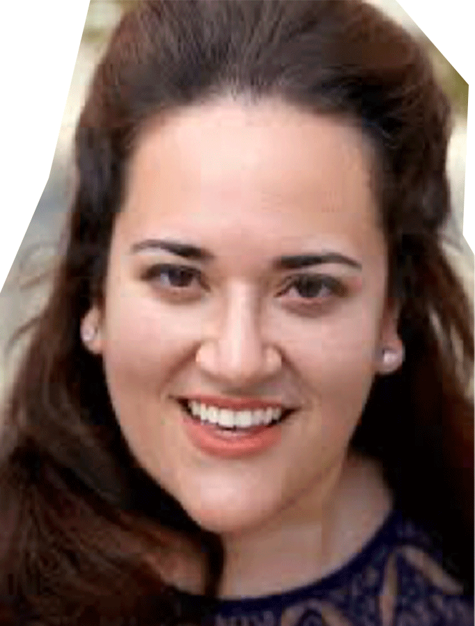 Photo of Giovanna Reyes-Mir, Hispanic woman with long, dark brown hair.