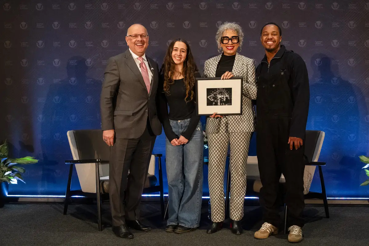 Farnam Jahanian, Ella Noriega, Tamara Tunie, and Donathan Arnold