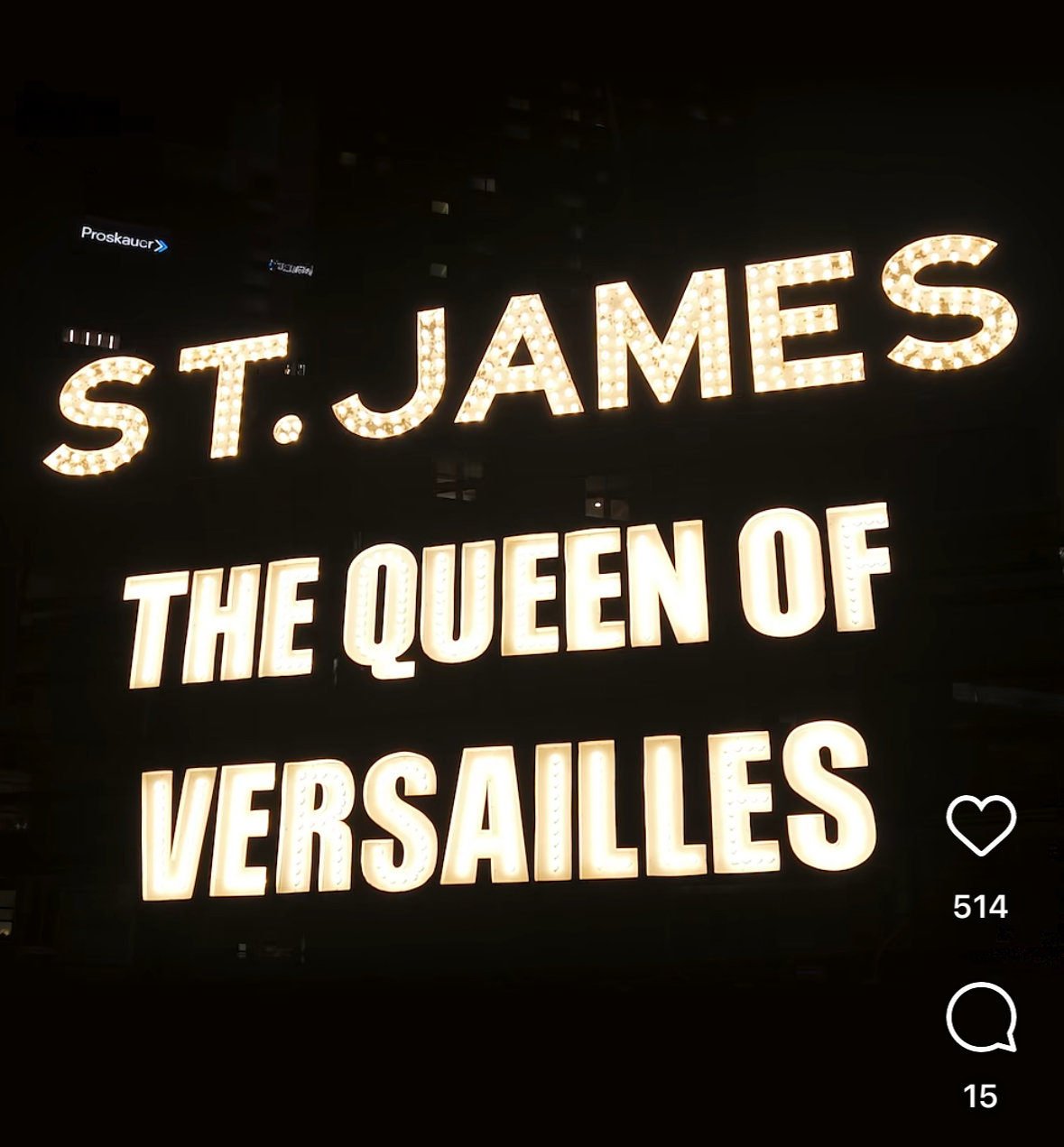 St James The Queen of Versailles sign