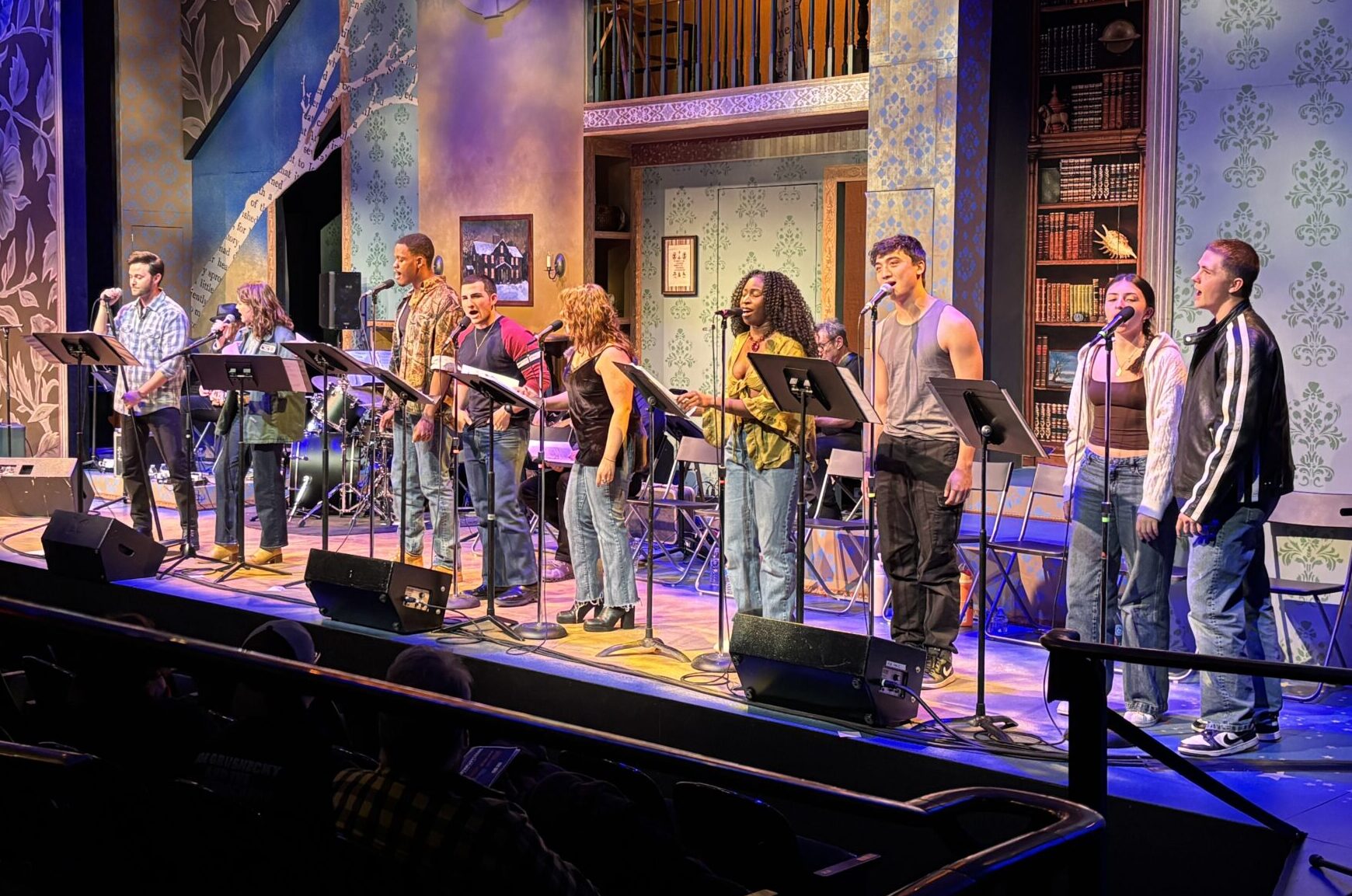 Students on stage at music stands