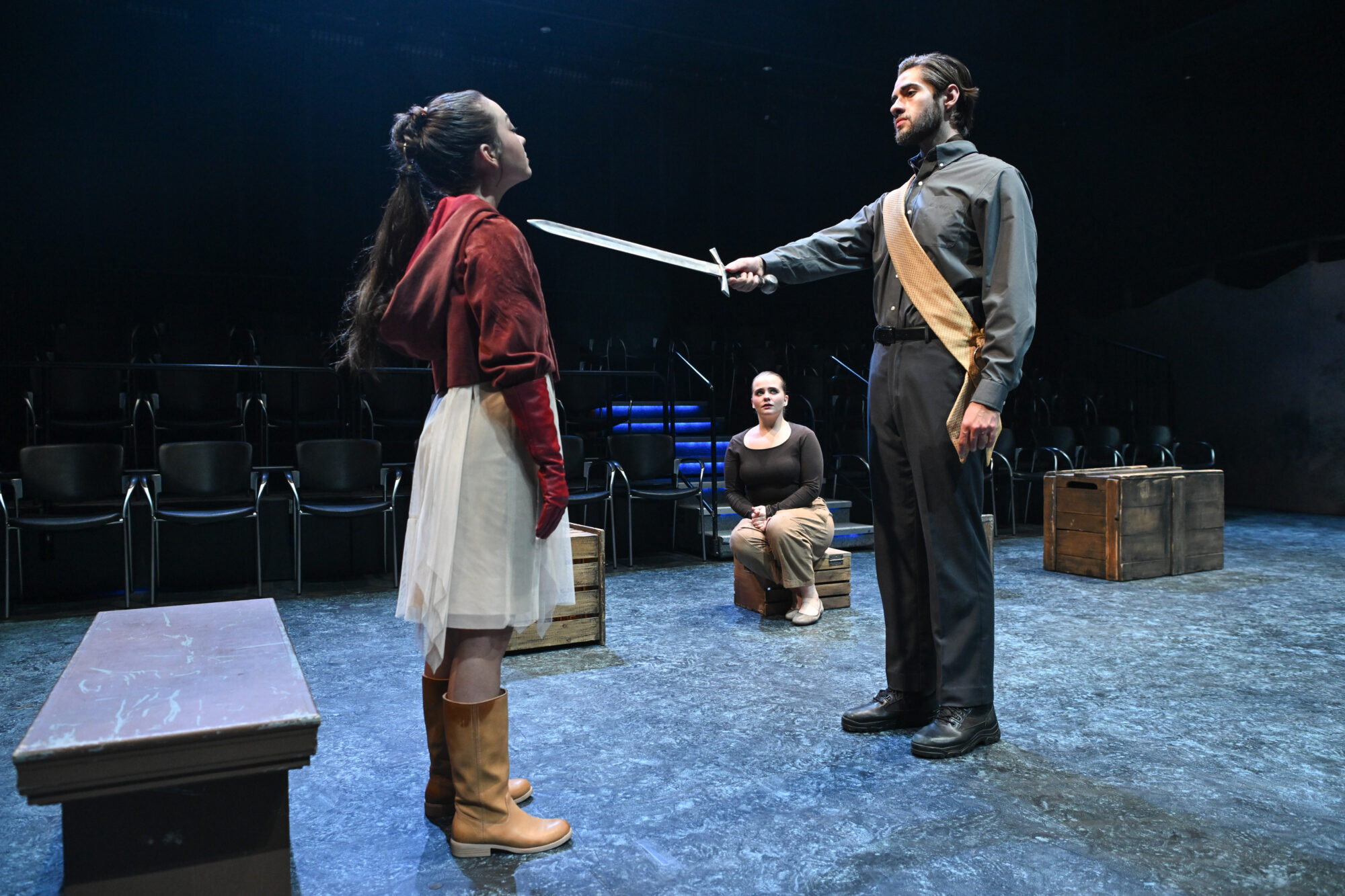 Grant Pace (right) in "Antigone" at CMU School of Drama.