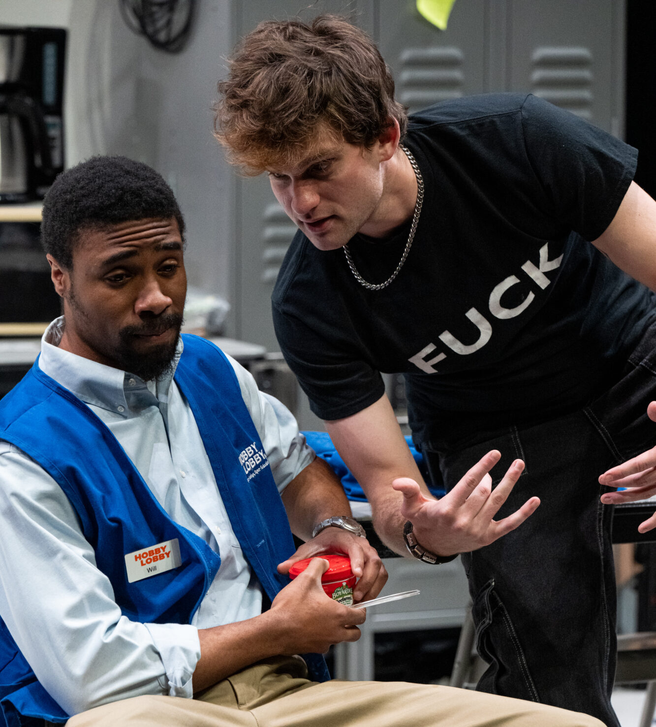 Matty Palmer (right) in "A Bright New Boise" at CMU School of Drama