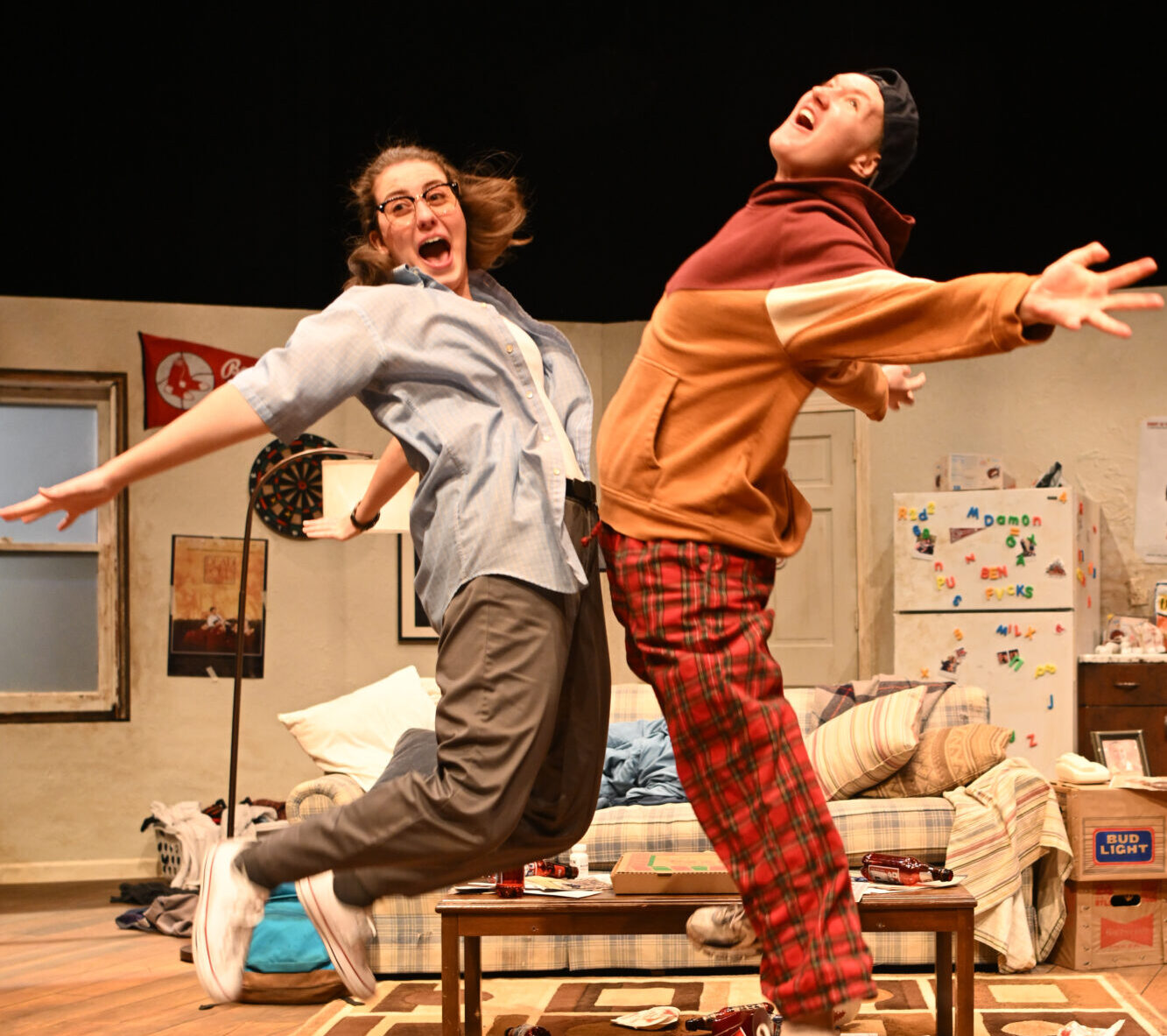 Emily Yago (left) in "Matt and Ben" at CMU School of Drama