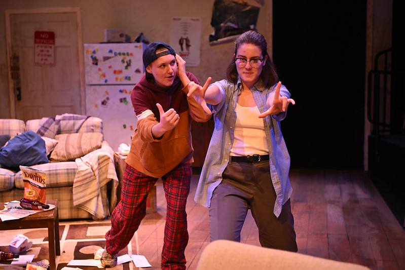 A scene in the production of "Matt and Ben"