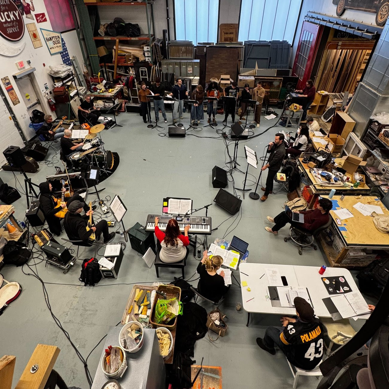 Photo of a rehearsal of "East Carson Street"