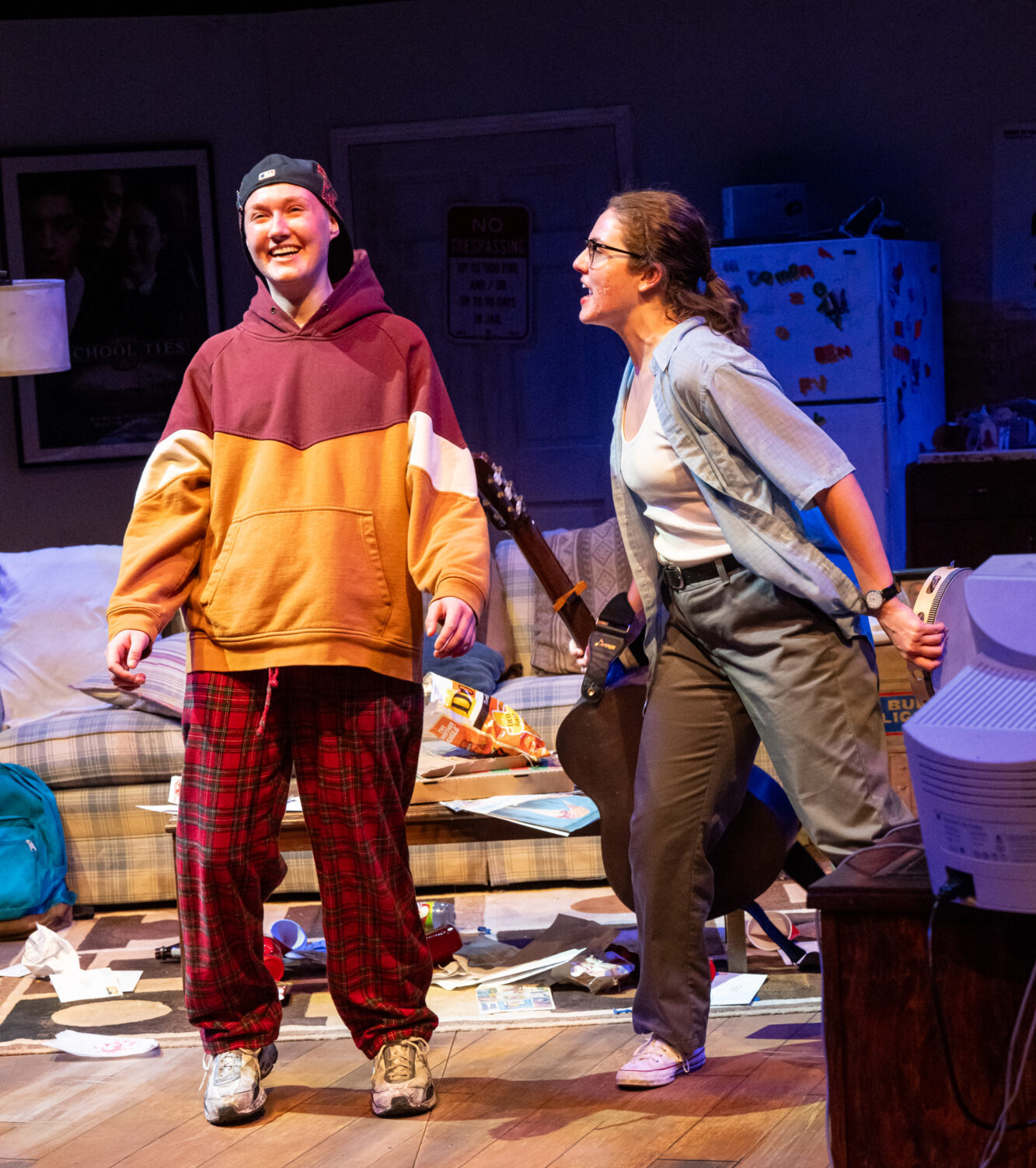 Ness America Minta (left) in CMU School of Drama's production of "Matt and Ben"