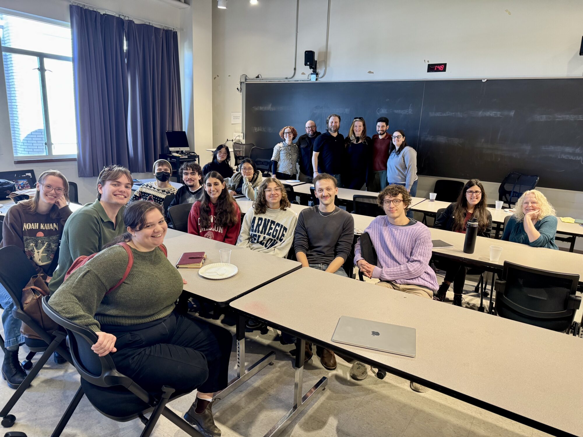 CMU Drama students with members of The Poisoner tour management team.